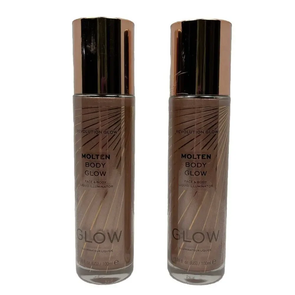 Revolution Liquid Illuminator Molten Body Glow Rose Gold Face Body Lot of 2